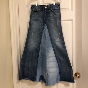 True Religion Distressed Maxi Denim Skirt size 26